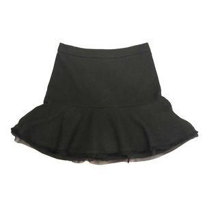 ANN TAYLOR Black Tulip Skirt w/ Lace Ruffle Trim